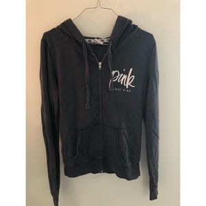 grey Pink zip up hoodie